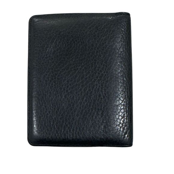 Marc by Marc Jacobs Black Pebbled Leather ID Card Holder Case Gold Logo Luxury - Picture 2 of 8